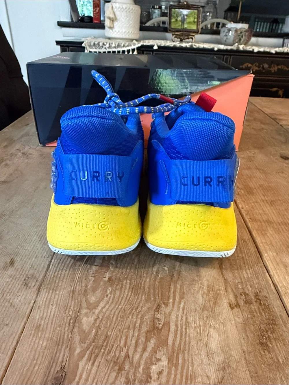 Under Armour Kids Blue and Yellow Athletic Sneakers